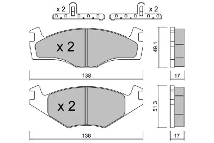 Комплект тормозных колодок (AISIN: BPVW-1035)